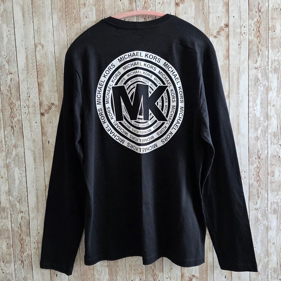 Men's Michael Kors Long Sleeve T-Shirt Size L Black - Picture 6 of 7